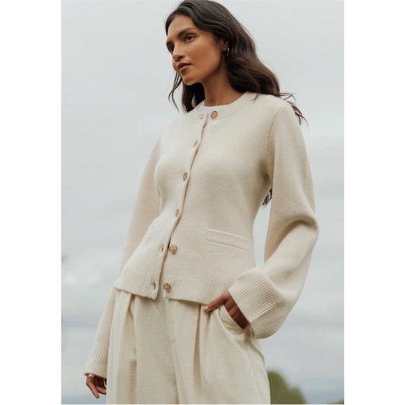 Jenni Kayne Sweaters - Jenni Kayne Cooper Cashmere Cardigan Sz L Ivory Beige